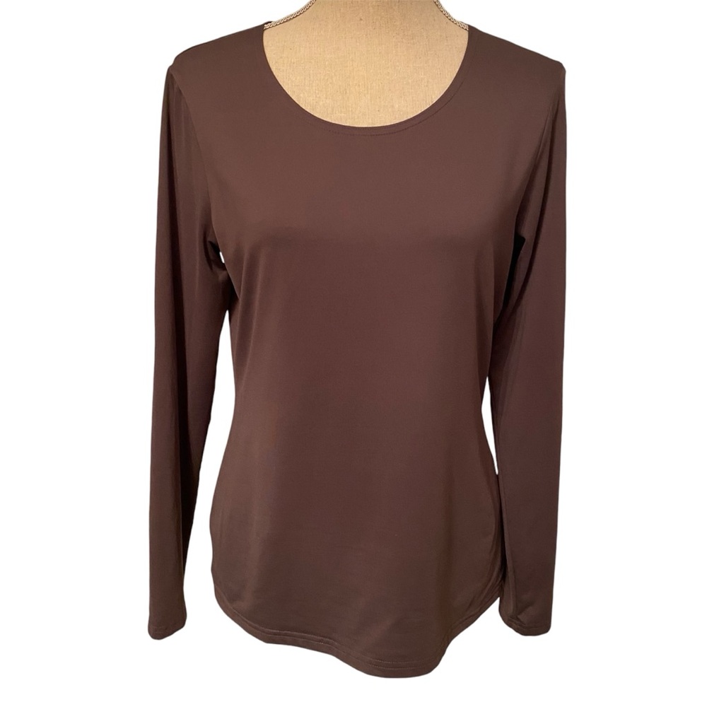 WORTH TOP TEE LONG SLEEVE GRAY STRETCH SIZE M USA